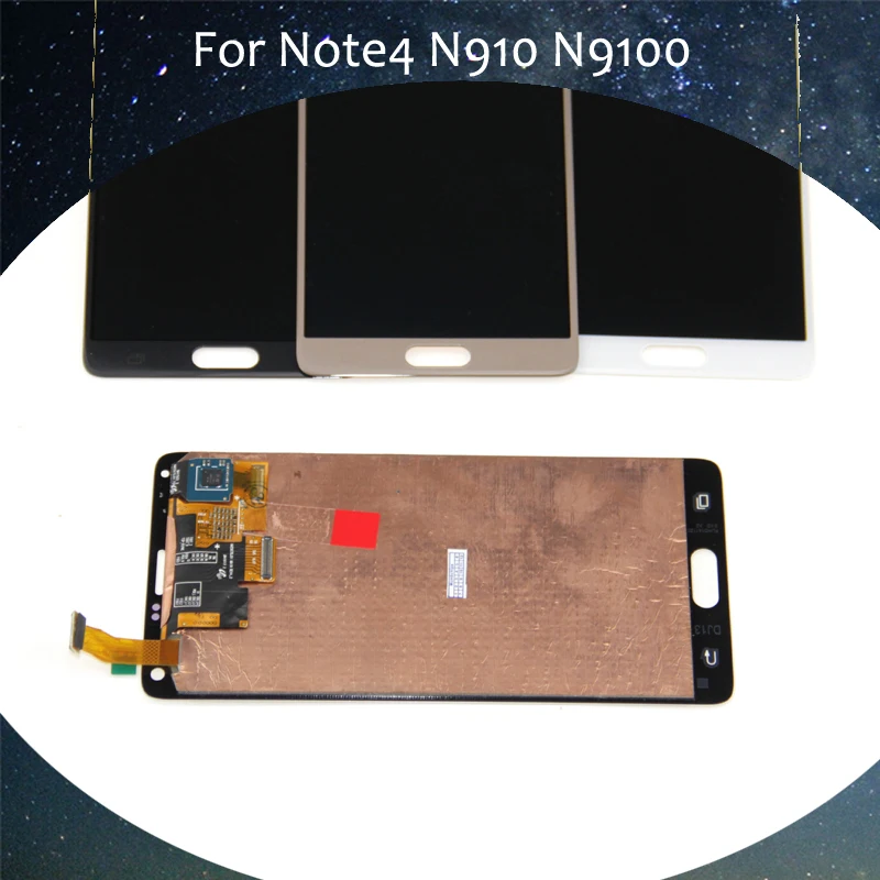 ЖК дисплей AMOLED для Samsung Galaxy Note 4 N910 N910A N910F Note4 с сенсорным экраном и дигитайзером в