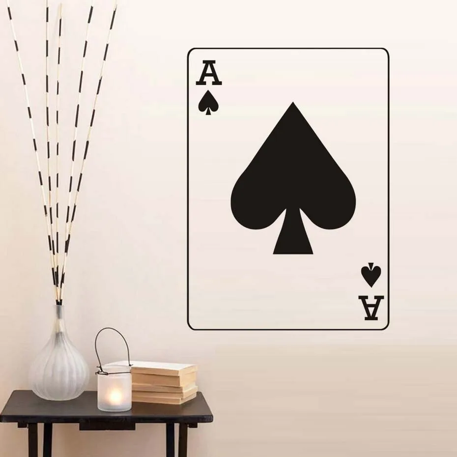 Poker Ace Of Spades наклейки на стену для игровой комнаты новый дизайн выдолбленные ПВХ