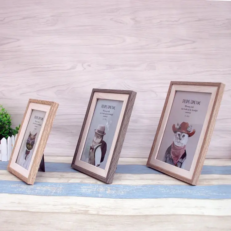 Европейский стиль винтажная деревянная рамка из цельного дерева семейный