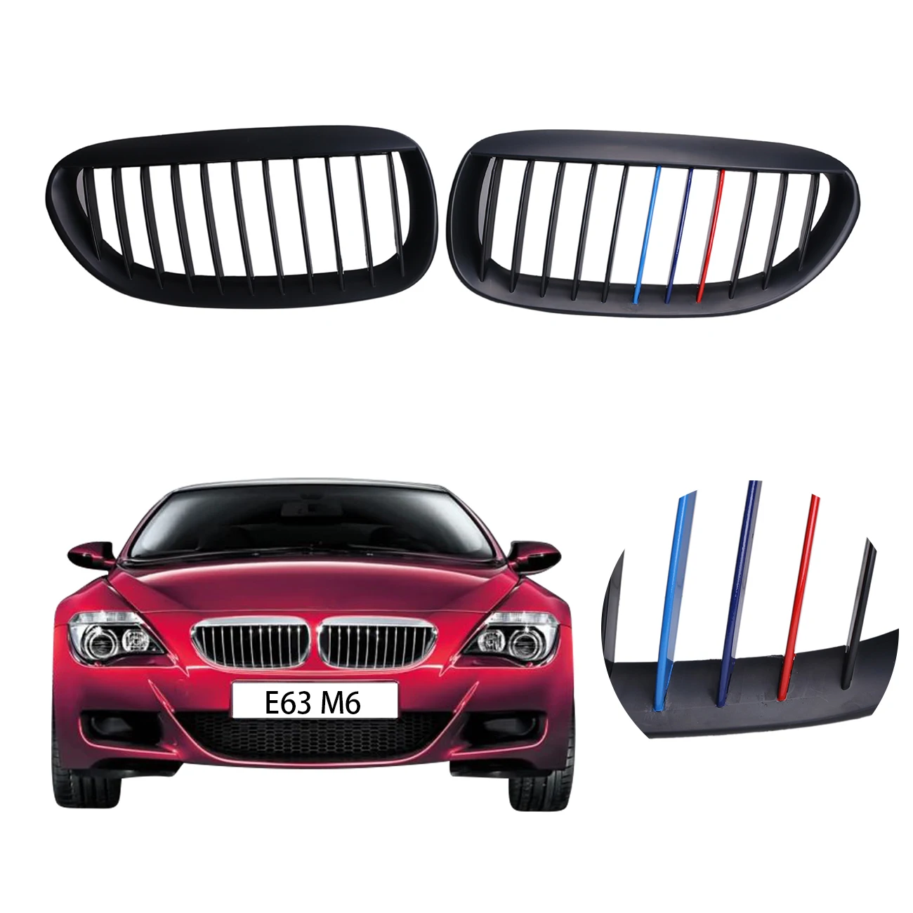 Автомобильный гриль в форме почек передняя решетка радиатора для BMW M6 E63 E64 645i 650i