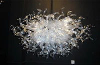 customized white color round shape clear glass hanging chandelier lamp