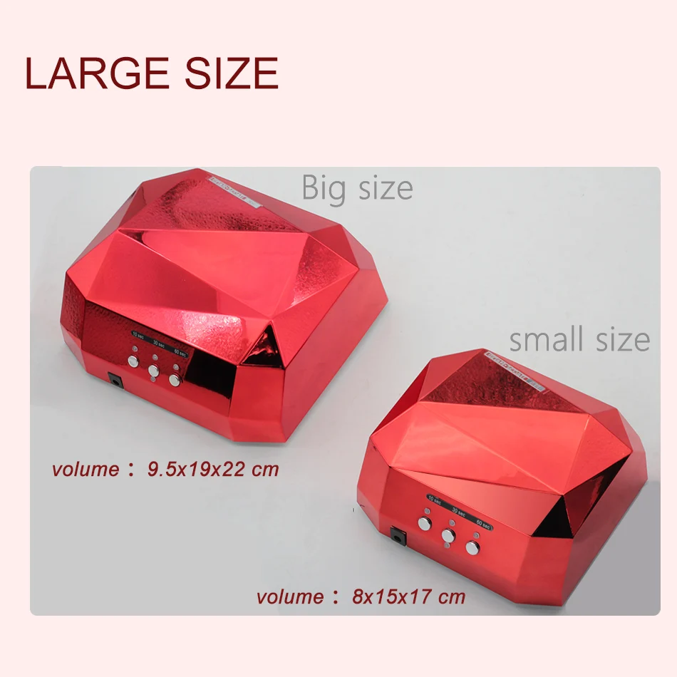 36W LED Lamp Nail Dryer UV Big Diamond Shaped Long Life CCFL Curing for Gel Polish Art Tools | Красота и здоровье