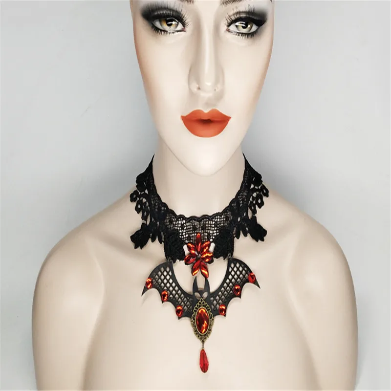YvLuo Gothic Punk neck necklace clavicle Lace Necklace Halloween decorations | Украшения и аксессуары