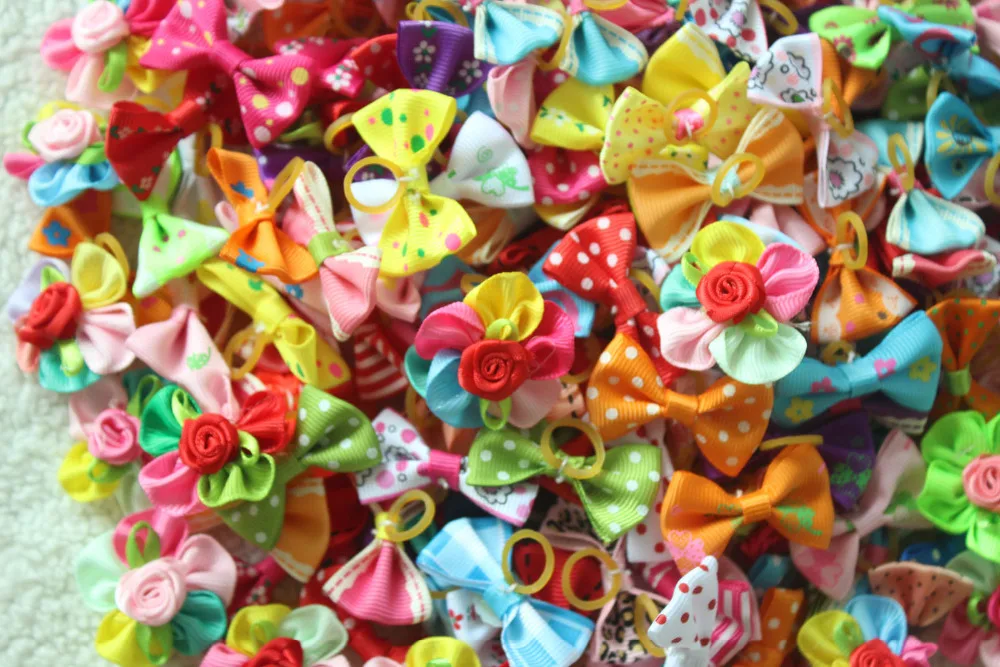 Bandas de goma para el pelo de perros y mascotas, accesorios para el pelo de perros, productos de aseo para mascotas, regalo bonito, 1000 Uds.-3