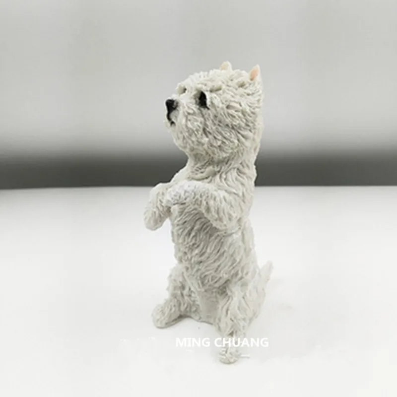 Симпатичная статуя щенка имитация West Highland White Terrier творческое искусство полимер