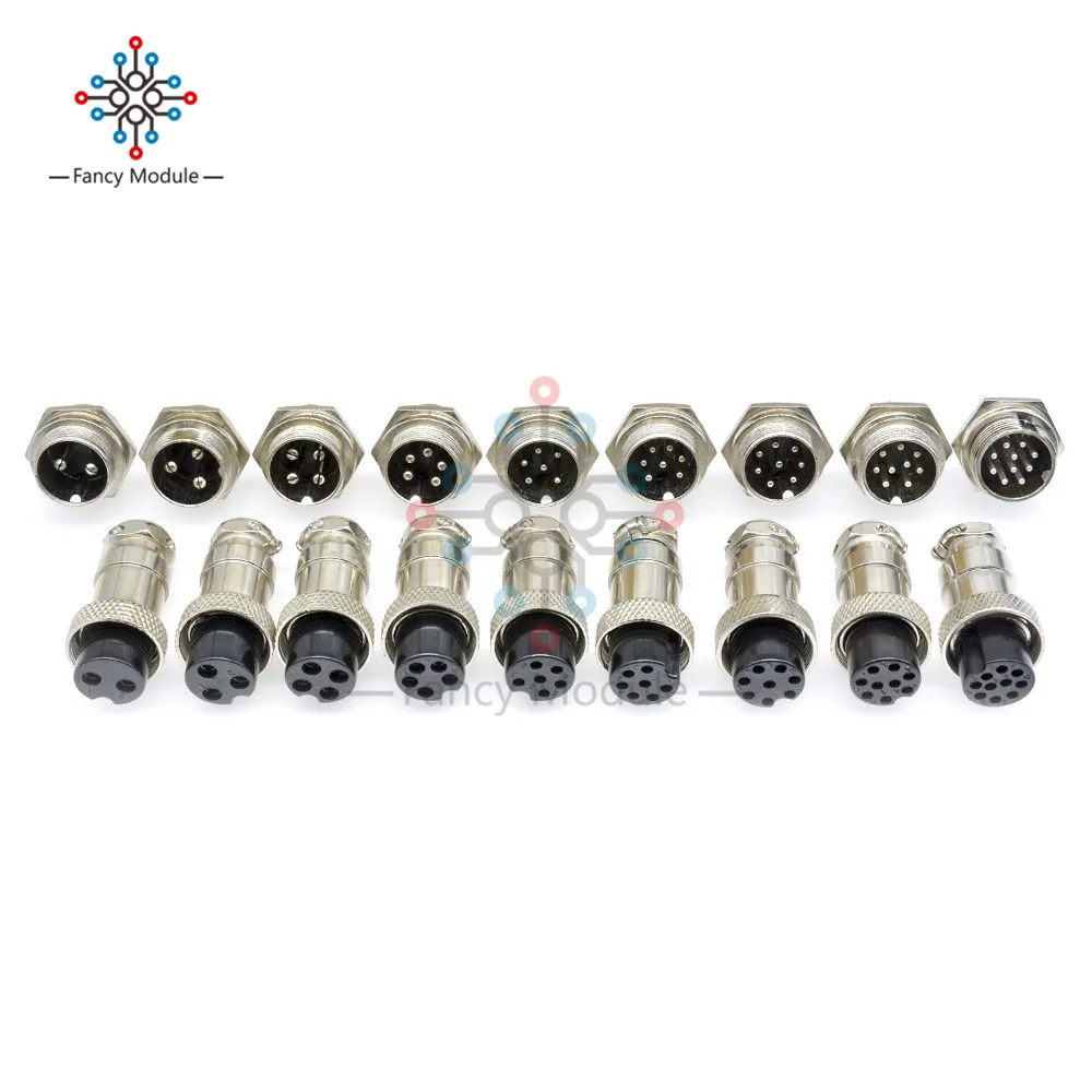 1 комплект GX16 16 мм 2/3/4/5/6/7/8/9/10Pin Штекерный разъем панели круговой авиационный