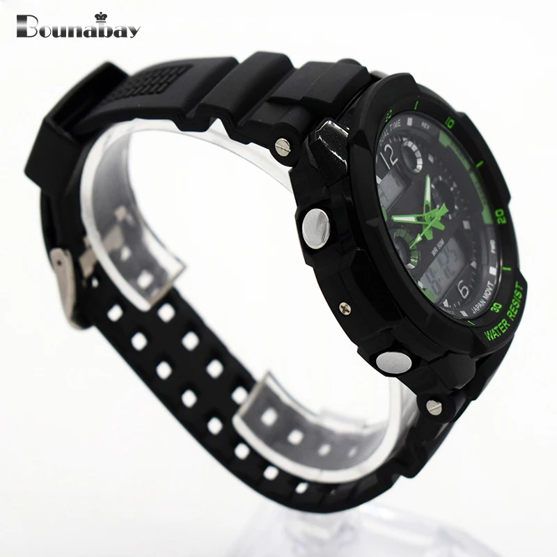 BOUNABAY Водонепроницаемые часы для мужчин оригинальные мужские часы esportivo мужские верхние бренды цифровые часы военные часы оранжевые плавать saat on.