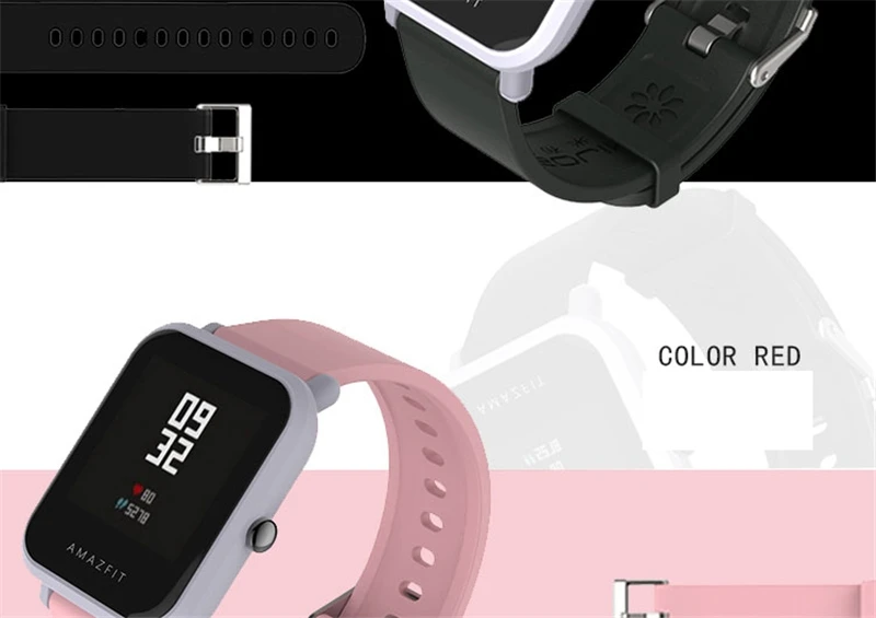 20 мм ремешок для Amazfit Bip/Lite Молодежная версия Smartwatch Замена для мужчин t силиконовый ремешок для мужчин женщин черный синий зеленый белый красный розовый
