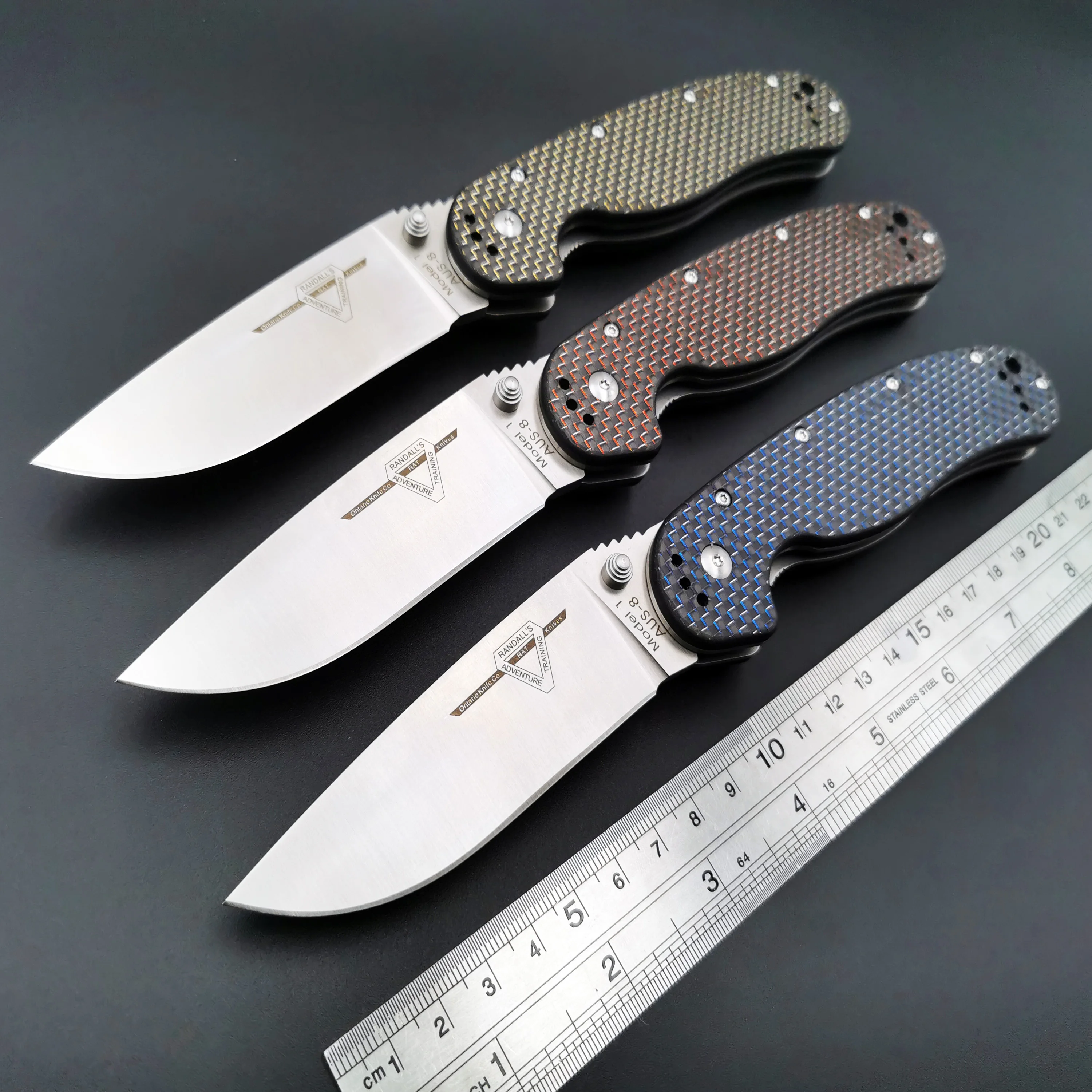 Taiwan OEM RAT Модель 1 складной нож лезвие из углеродного волокна ручка для кемпинга