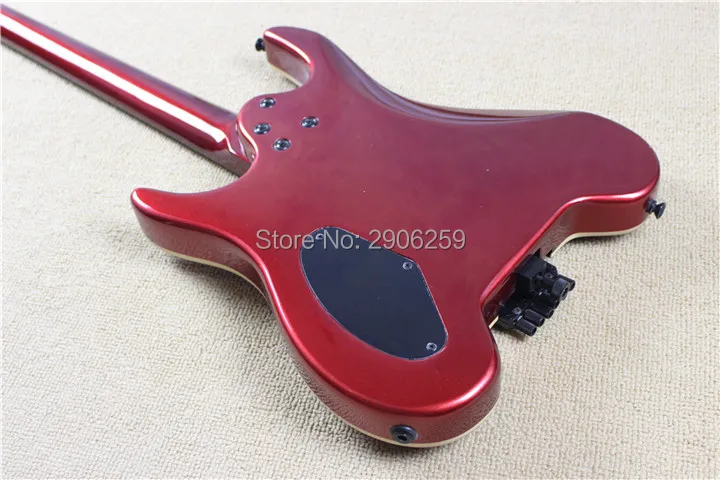 Hot sale steinberg electric guitar without headstock. real picture metal red classical version headless guitar.free ship | Спорт и