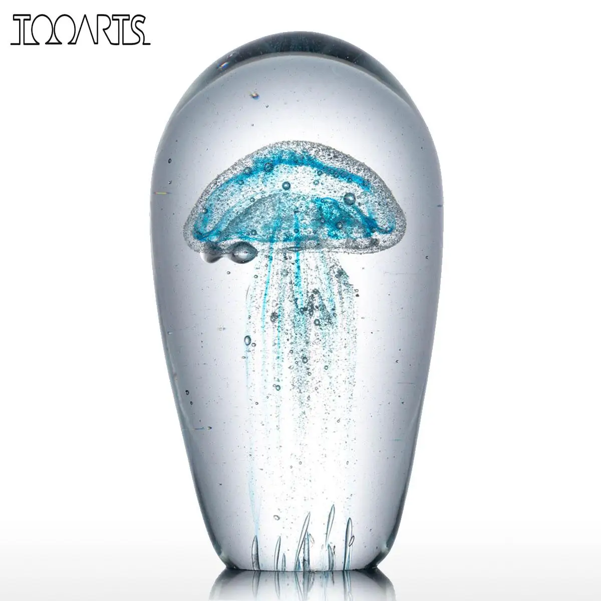 

Tooarts Blue Jellyfish Glass Figurine Home Decor Glass Jellyfish Minature Figurine Glass Craft Gift For Home Office