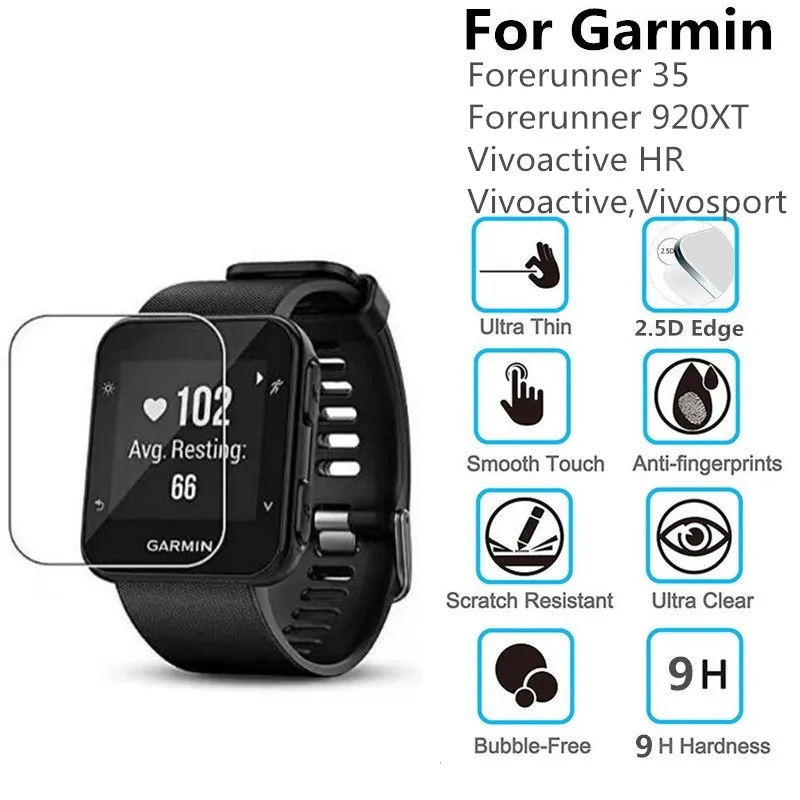 

3PCS Screen Protector for Garmin Forerunner 35 Vivoactive HR Forerunner 920XT Smart Watch Tempered Glass Protective Film