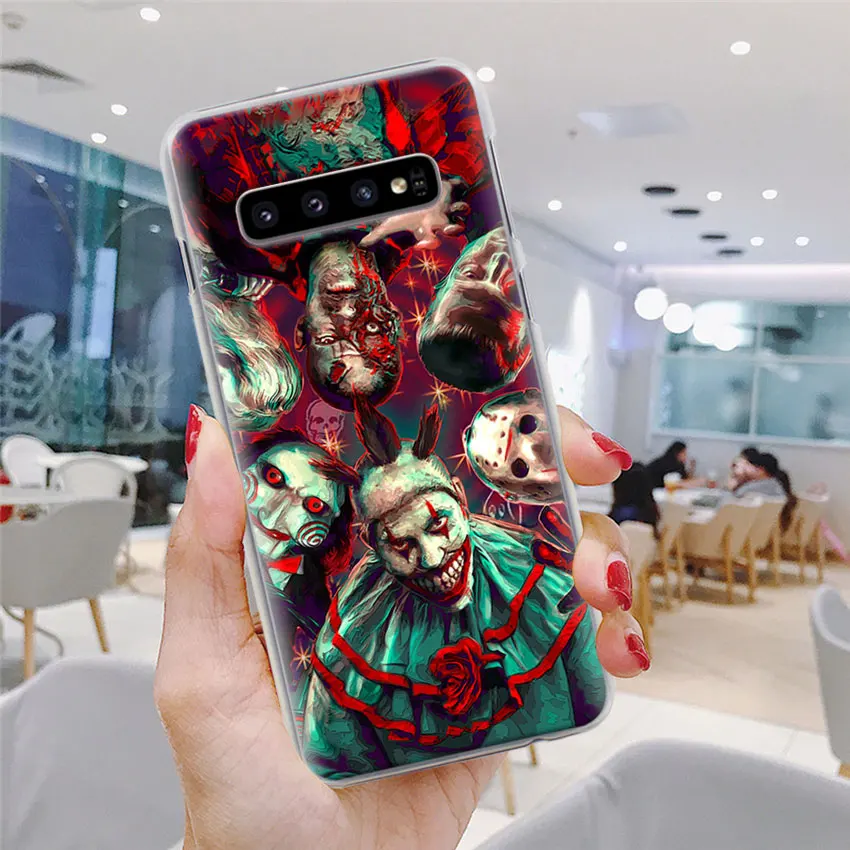 Джокера клоун ужас чехол для телефона для samsung Galaxy S10e S10 плюс S7 S8 S9 Plus, Note 8, 9, 10, плюс M10 M20 M30 жесткий чехол Coque