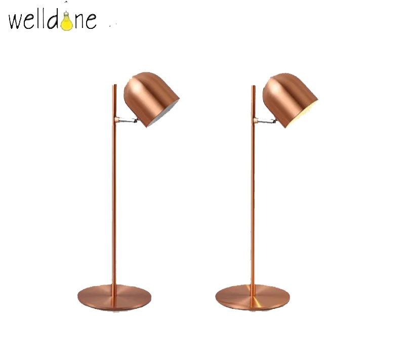 

LED modern table lamp gold color metal lighting fixture for bedroom living room free shipping