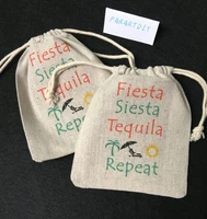 custom mexico themed beach wedding party first aid hangover kit jewelry favor muslin bags bachelorette hen bridal shower favors