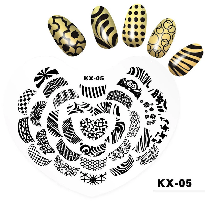 Новые силиконовые сердце ногтевых пластин тиснение Frech Советы Маникюр Nail Art