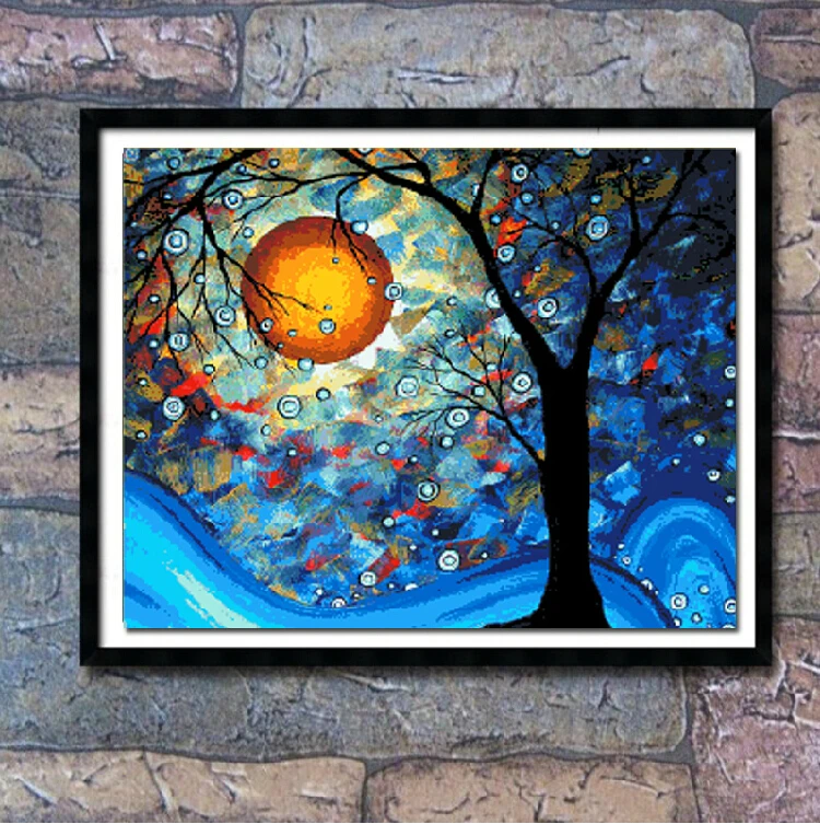 

Needlework,DIY DMC Cross stitch,Sets For Embroidery kits,Van Gogh lucky Dream tree oil painting Scenic Pattern Cross-Stitch