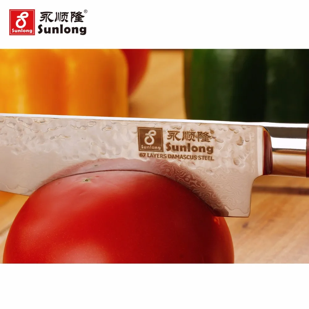 Sunlong Santoku 5 дюймов шеф повара ножи японский VG10 кованые Дамаск натуральный