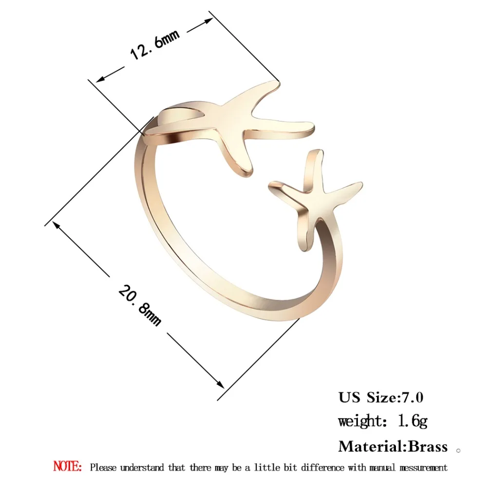 Кольцо женское эластичное на палец со звездами и морскими звездами|Кольца| |