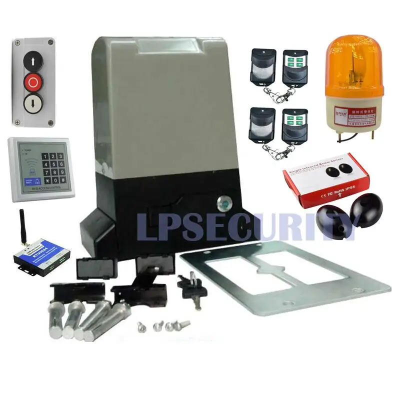 kit9 LPSECURITY автоматические раздвижные ворота открывалка двигатель для ворот до 800 кг(фотоэлементы, кнопки, лампы, клавиатуры, GSM ворот опционально - Цвет: kit9