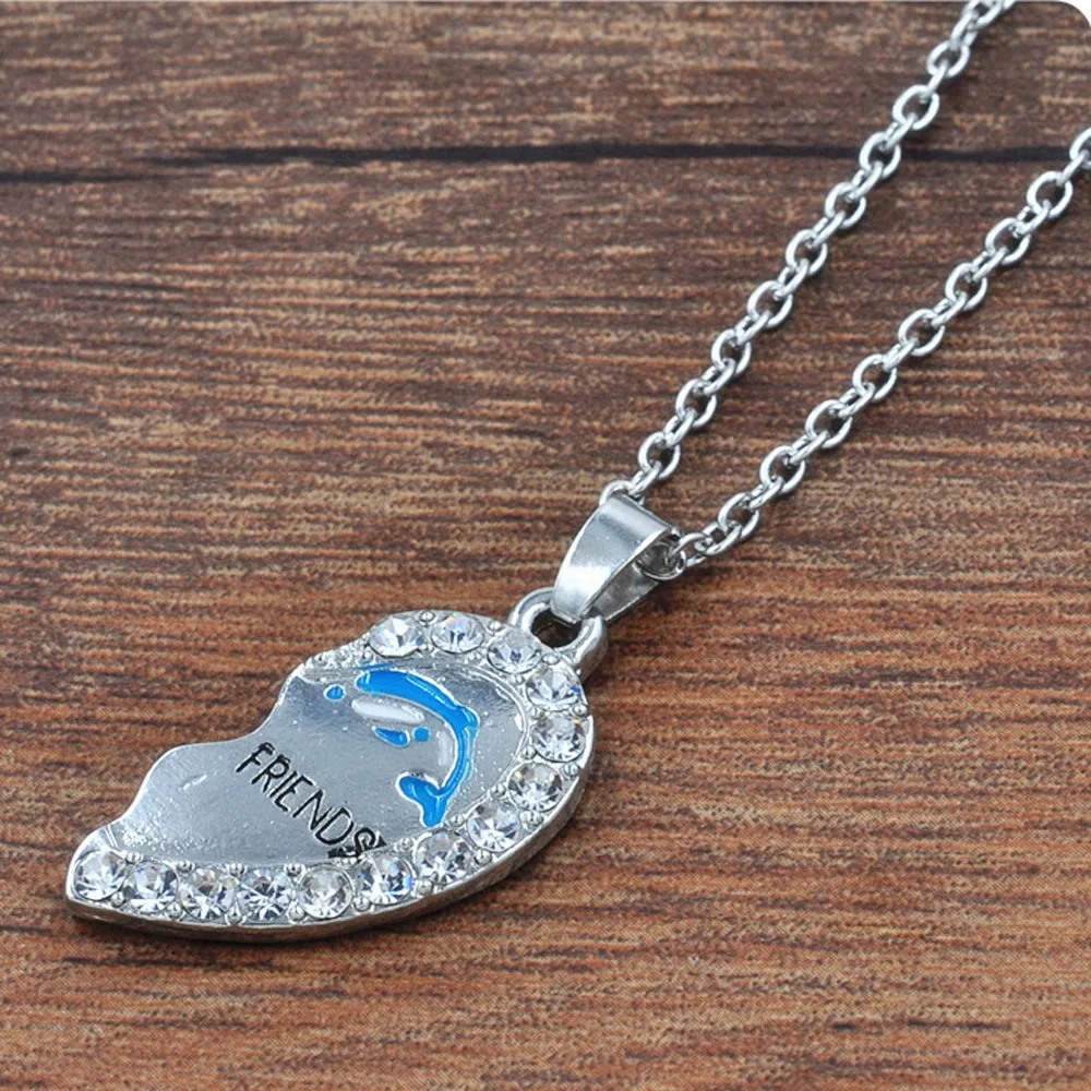 Модные сердце кристалл кулон ожерелье пару любовь навсегда Свадьба нержавеющей