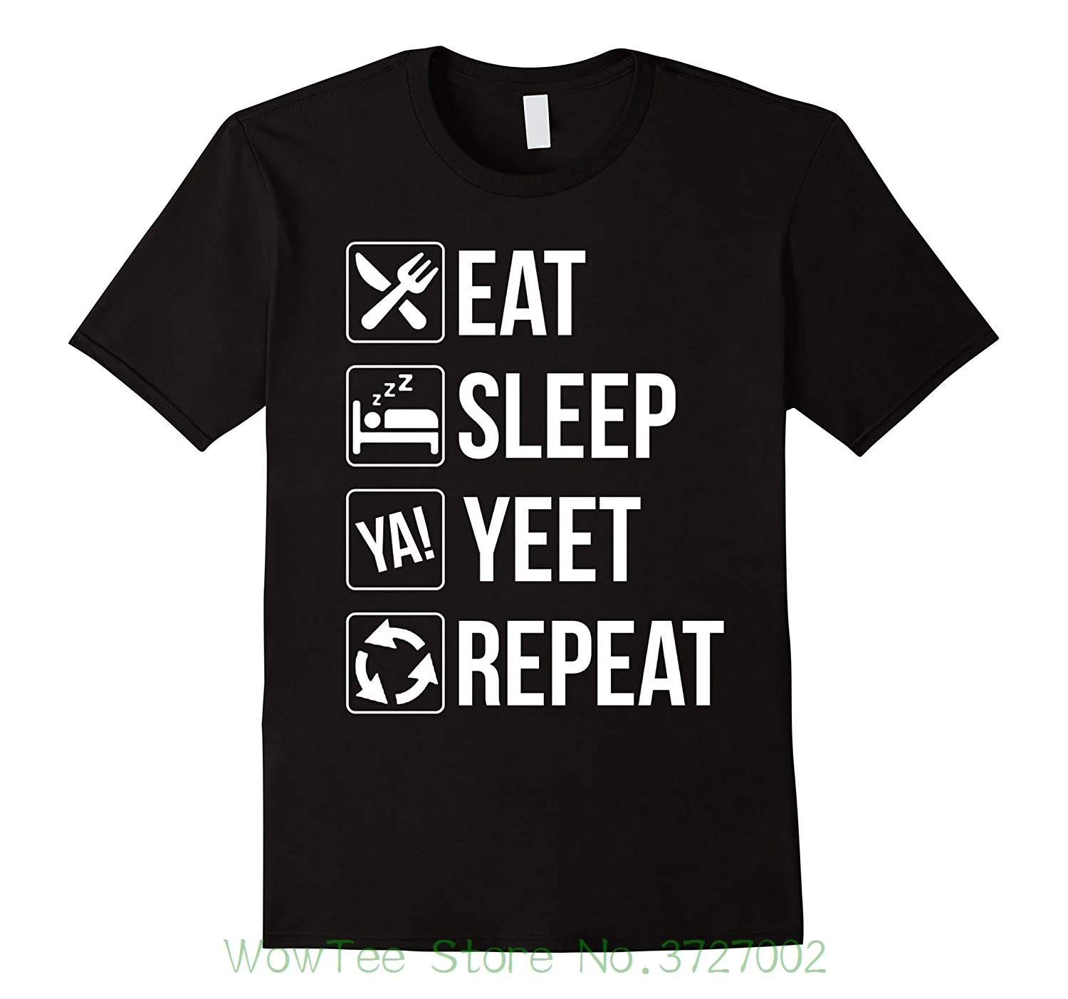 Изготовленный На Заказ короткий рукав О образный вырез с принтом Eat Sleep Yeet Повтор