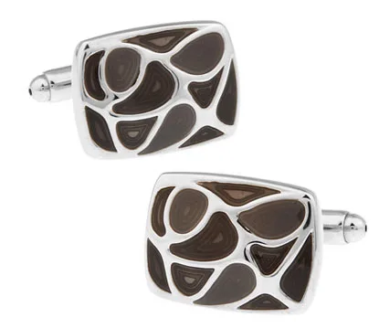 

iGame Factory Price Retail Men's Cufflinks Grey Color Brass Material Enamel Design Cuff Links