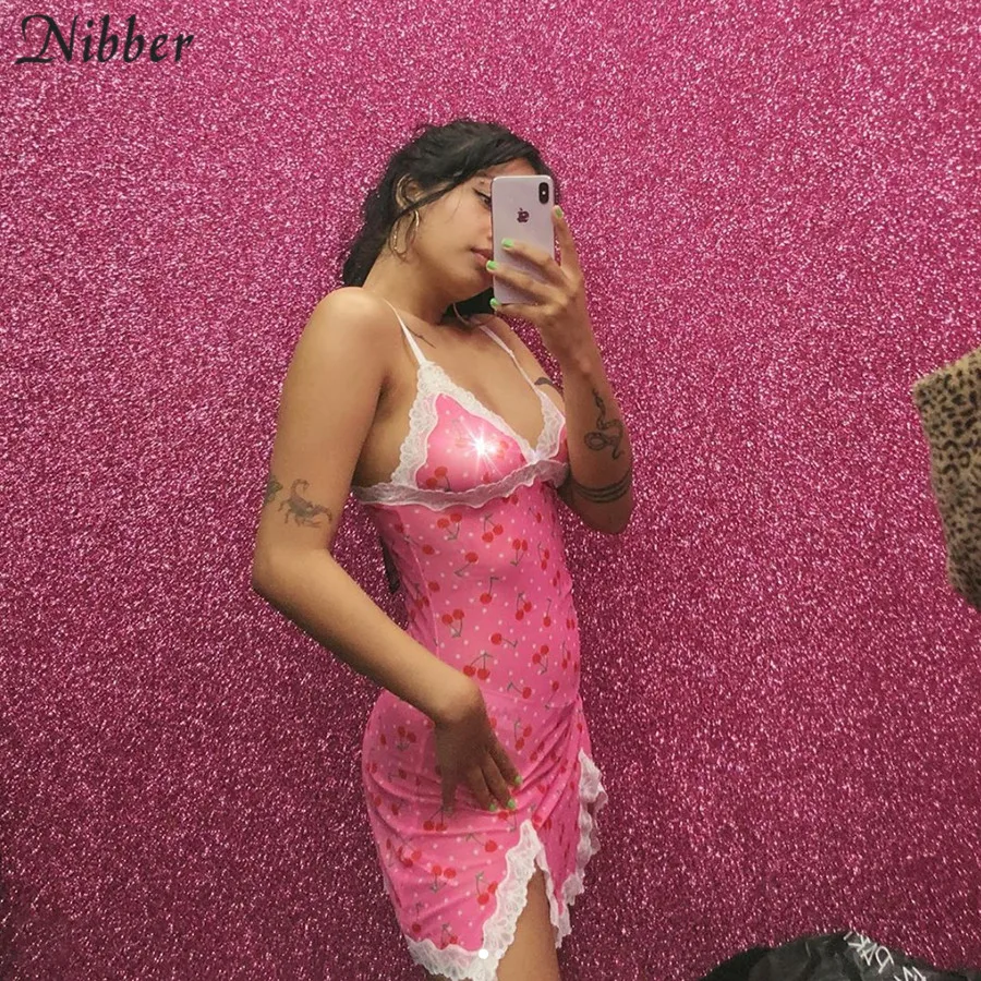 Женское Короткое платье Nibber2019summer розовое облегающее платье-мини со шнуровкой