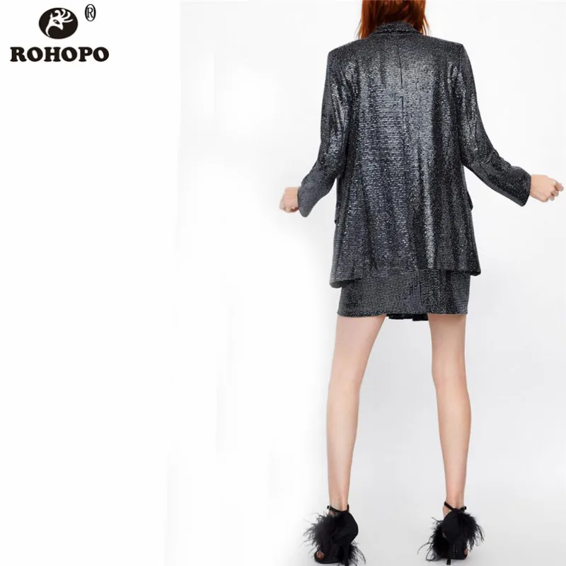 Женская мини-юбка ROHOPO расшитая блестками с бантом поясом пикантная