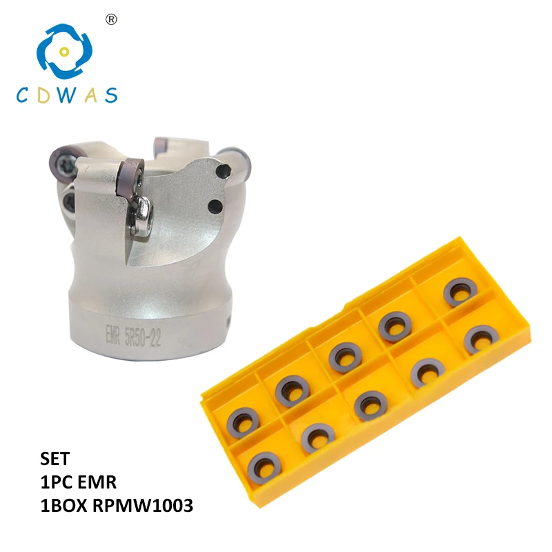 1 шт. EMR 5R 50 22 4T / 63 держатель торцевой фрезы + 10 круглых вставок RPMW1003 набор