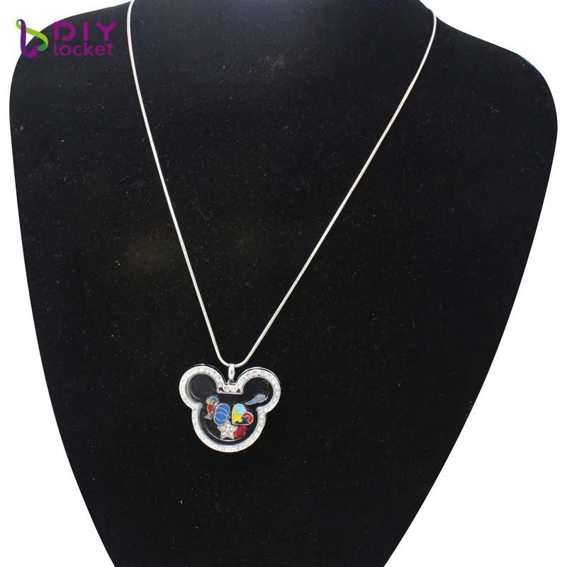 Diylocket1PC Микки живая подвеска Стразы Магнитный стеклянный плавающий медальон