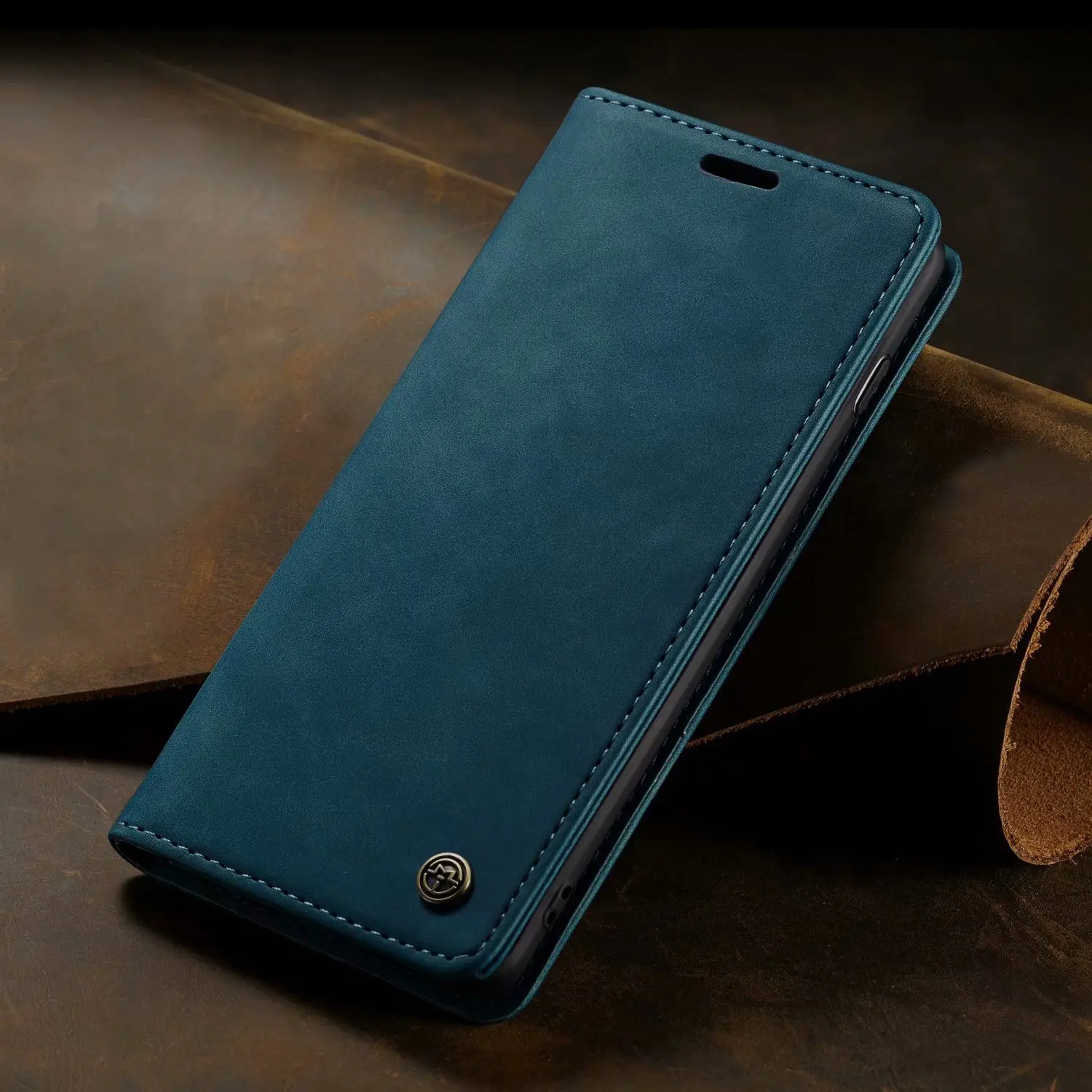 Синий CaseMe Phone Case For Samsung Galaxy S10 5G Luxury Credit Card Stand Magnetic Leather Flip Cover For Samsung S10 5G S10Plus A70 - Цвет: Синий