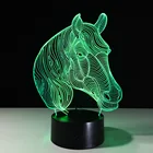 2017 USB новые подарки 7 цветов изменяющиеся животные лошадь Светодиодные ночные светильники 3D Светодиодная настольная лампа в качестве украшения дома дешевая оптовая продажа