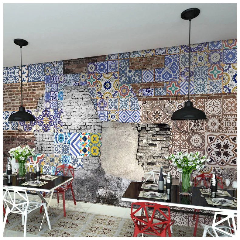 Художественный плакат Tuya с американским винтажным узором и коллажем Настенные