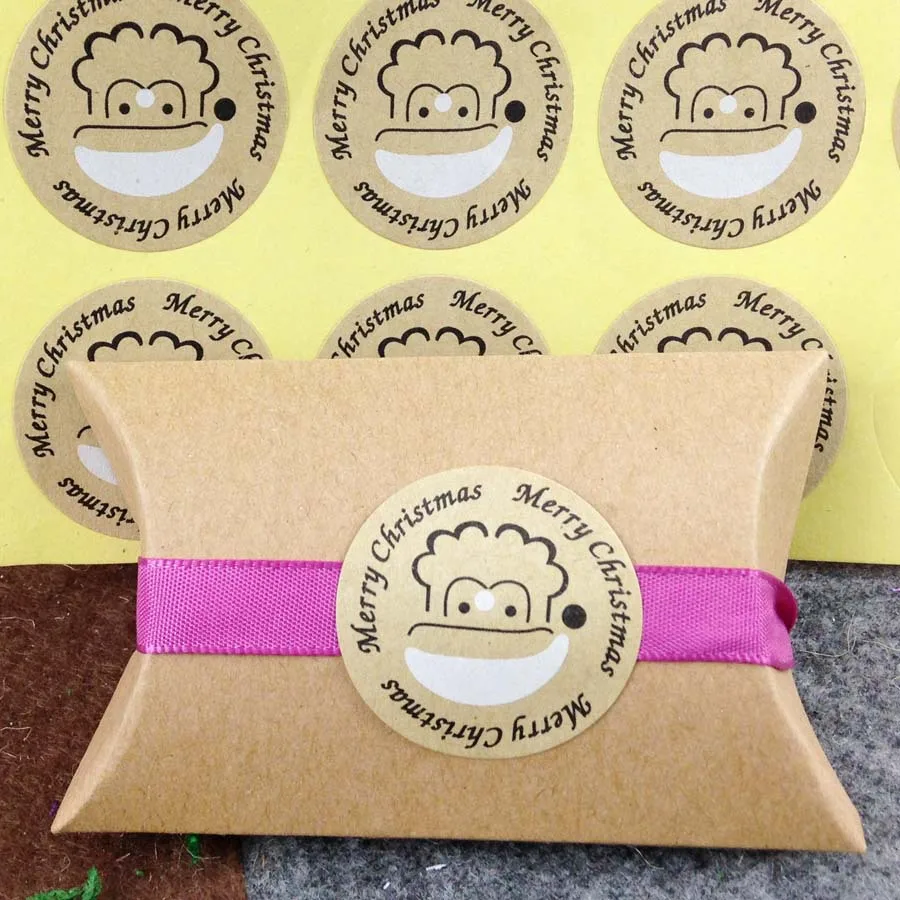 1200 шт./лот Счастливого Рождества ярлык наклейка благодарим Вас крафт r 30 мм