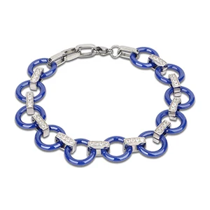 Blue Bracelet Круглый жесткий Браслет Подарочный Модный женский синий керамический браслет стразы, очаровательные ювелирные изделия, подарок на помолвку - Окраска металла: Blue Bracelet