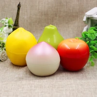 30pcslot empty colorful fruit shaped cream jar pot diy applepearpeachlemon shaped face small travel sub bottling container