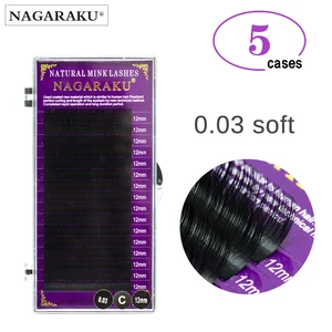 NAGARAKU Maquiagem Макияж ресницы 5 чехлов партия 0,03 мм Индивидуальные ресницы высокое качество Мягкие Натуральные Искусственные трафареты