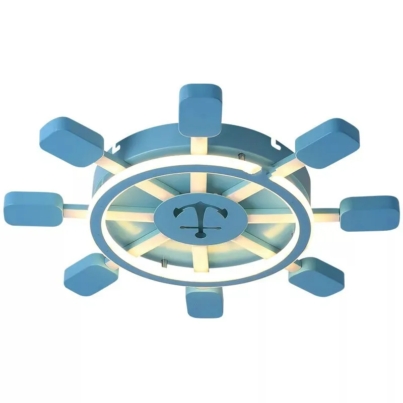 Светодиодная потолочная лампа seaman Home deco круглая синяя для мальчиков и девочек