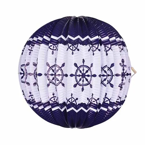23cm nautical party 19 см плиссе в гармошку бумажные фонари арбуз круглые фонари для свадьбы День рождения душ события Детские вечерние украшения комнаты - Цвет: 23cm nautical party