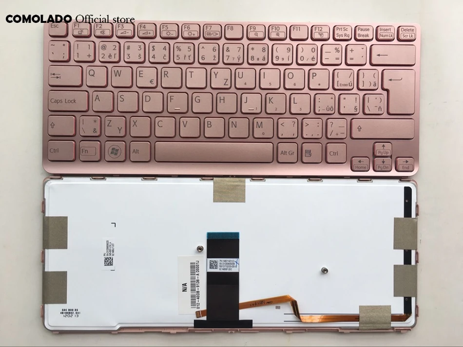 CZ Чешская клавиатура для Sony Vaio SVE 14 SVS14 SVE14A с подсветкой розовой рамкой Клавиатура