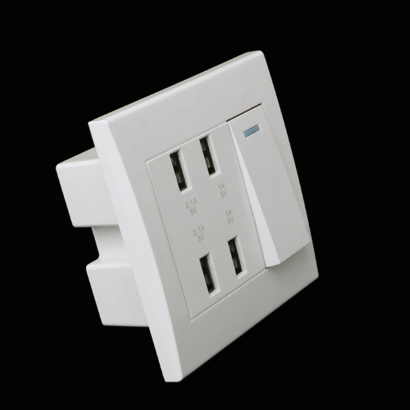 1 шт. 220 В 10 А настенная розетка 4 порта USB зарядное устройство Панель адаптера |