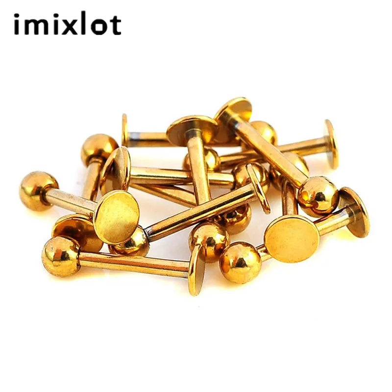 Imixlot розовое золото цвет хирургическая сталь Tragus Лабрет Бар пупка язык пирсинг