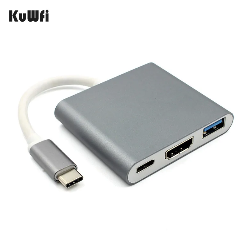Тип C USB Зарядное устройство 3 1 для 4K HD MI USB3.0 адаптер в хаб Apple Macbook совместим с Mac OS