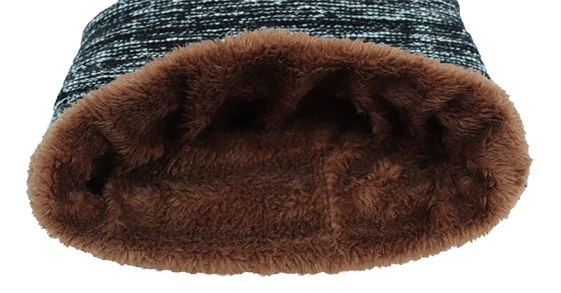 

[DINGDNSHOW] Knitted Hat Adult Cotton Warm Winter Cap 2019 Thicken Beanies Hat Men Stripe Bonnet Hat Skullies Balaclava Women