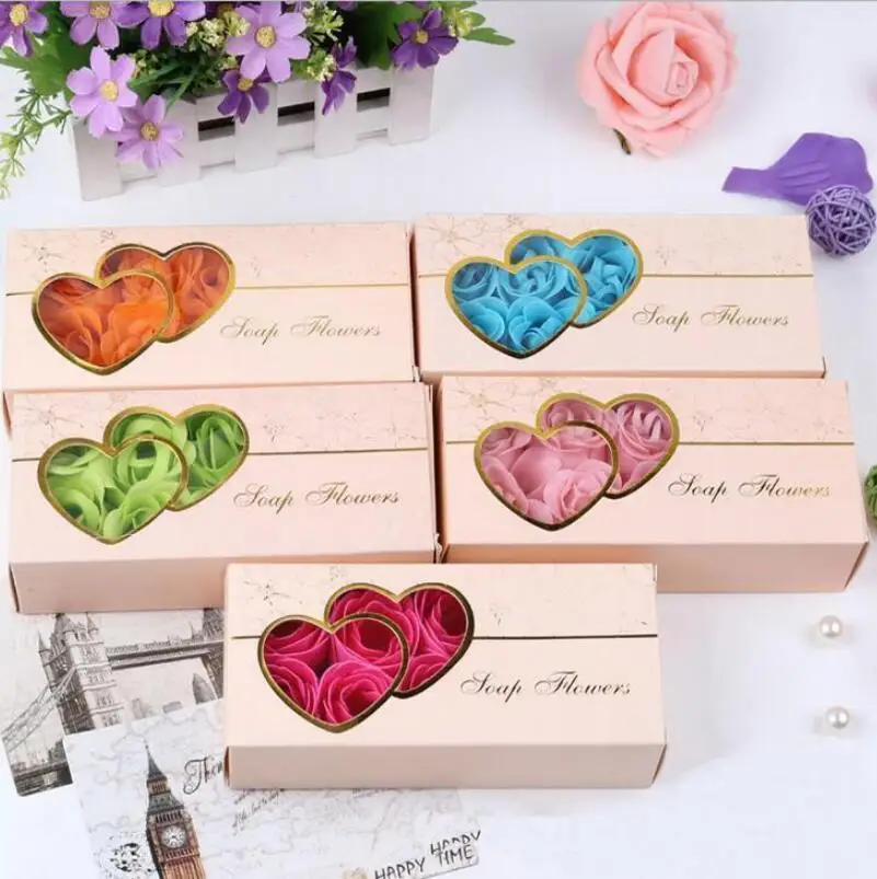 

Fashion Birthday Valentines Day Gift Handmade 10 DIY Rose Soaps Flowers With Retail Box LX4981
