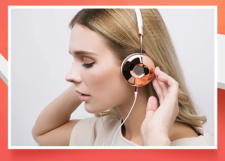 Новая мода Проводная повязка на голову HiFi наушники портативные розовые золотые наушники Fone De Ouvido для mp3-плеера мобильного телефона с сумкой BH870