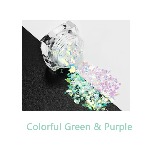 colorfulgreen 3D художественные талисманы для ногтей, золото, серебро, фольга для маникюра, переводная лазерная наклейка, украшение для ногтей, сделай сам, принадлежности для ногтей для профессионалов - Цвет: colorfulgreen