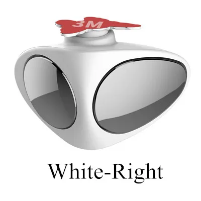White Right 2 в 1 Автомобильное Зеркало для слепого пятна, широкоугольное зеркало, вращение на 360 градусов, регулируемое выпуклое зеркало заднего вида, вид на переднее колесо, Автомобильное Зеркало - Цвет: White Right