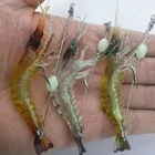 3 шт.лот, рыболовные приманки, 9,5 см, 6,4 г, силиконовые, бионические, для креветок, мягкие, рыболовные снасти со светящимися шариками